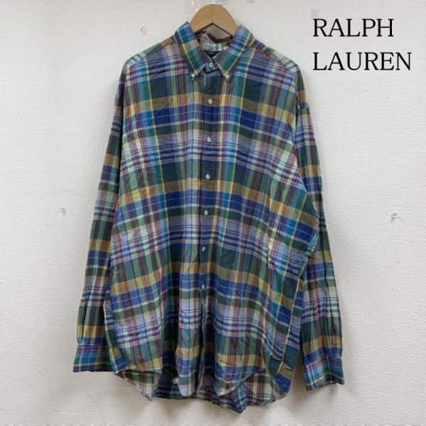ラルフローレン 長袖 ボタンダウン シャツ ブラウス マドラスチェック ポニーロゴ 刺繍 ワンポイン...
