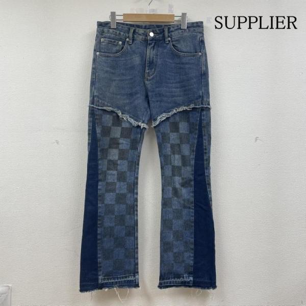 古着 SUPPLIER × SALUTE CHECKER DENIM チェッカー デニム フレア パ...