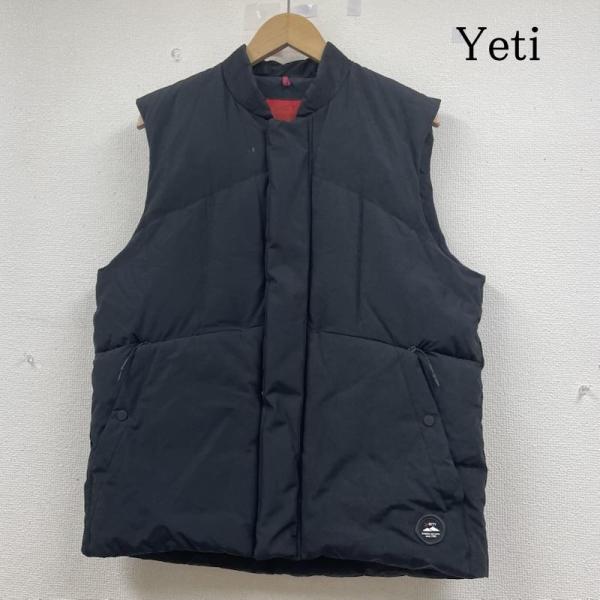 古着 Yeti ダウン ベスト ジップアップ スナップボタン スタンドカラー ラバーロゴ YM350...