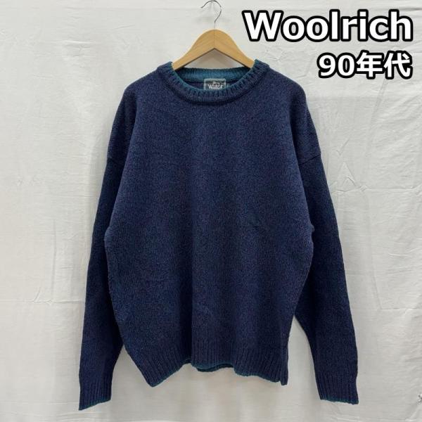 ウールリッチ 90年代 ビンテージ 香港製 クルーネック ニット セーター ビッグサイズ 90s V...