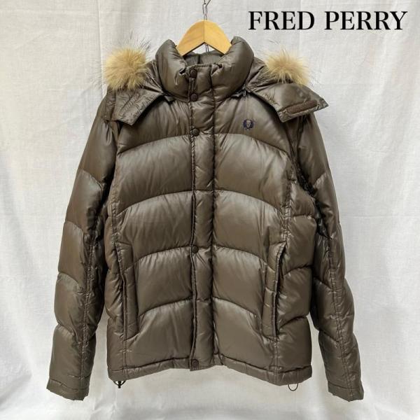 フレッドペリー フード付き ファー付き ブラウン ロゴ刺繍 Lサイズ L 50152803 5015...