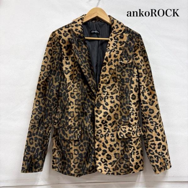 古着 ankoROCK アンコロック テーラード ジャケット レオパード ヒョウ柄 韓国製 - 50...
