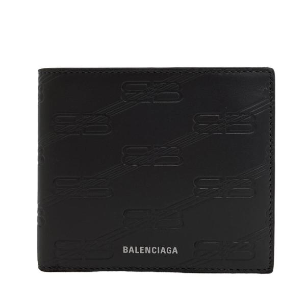 BALENCIAGA/バレンシアガ 718395 エンボスド スクエア フォールド レザー 二つ折り...