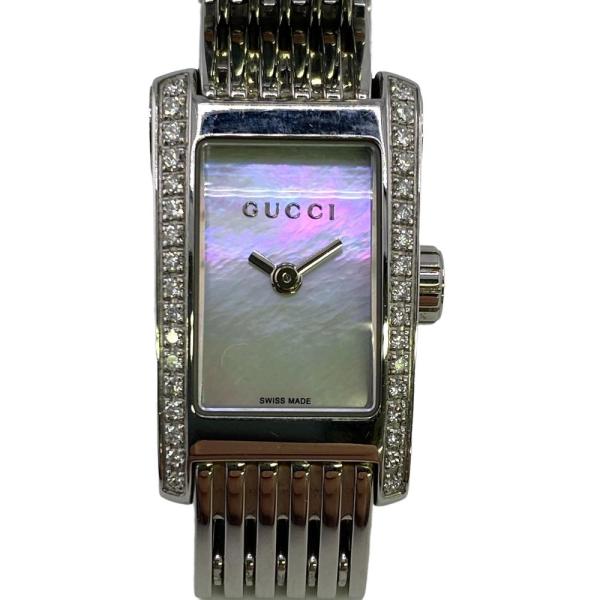 GUCCI/グッチ  8600L Gメトロ クォーツ サイドダイヤ ステンレススチール 腕時計 シル...
