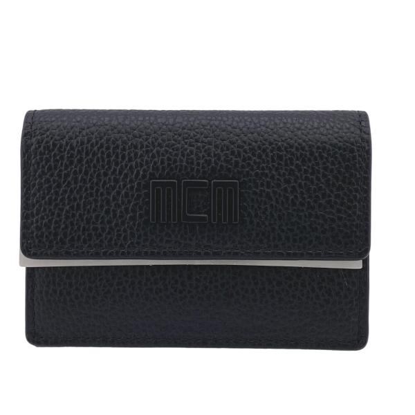 MCM/エムシーエム  MXSCATC02 レザー 三つ折り財布 ブラック レディース ブランド