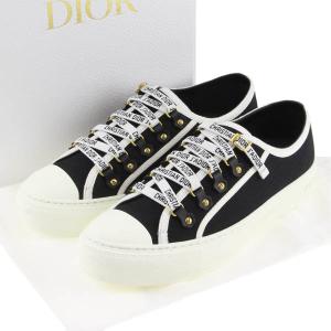 クリスチャンディオール Walk'n'Dior スニーカー ローカット 靴 38 1/2 25.5cm 黒 白 Christian Dior 美品 未使用 定価12.4万 ＼期間限定 特別SALE／62CA05｜brankasta-ec