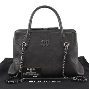 シャネル マトラッセ 2way チェーンショルダーバッグ/ハンドバッグ キャビアスキン ココマーク 黒 CHANEL 04DA01