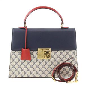 グッチ GGスプリーム パドロック 2way ハンドバッグ ショルダーバッグ 斜め掛け 432674 紺 ベージュ 赤 GUCCI ＼LYP会員限定 GWセール／62DB39｜brankasta-ec