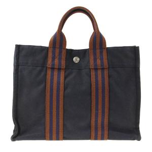 エルメス フールトゥPM トートバッグ ハンドバッグ キャンバス レディース メンズ ネイビー ブラウン HERMES ＼LYP会員限定セール／62EB17｜brankasta-ec