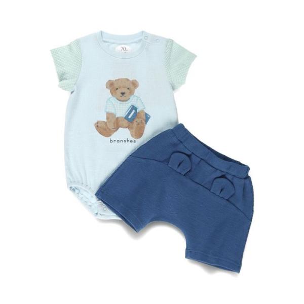 【SALE】ワッフル／カバーオール＆ボトムスセット ベビー 赤ちゃん ベビー服 赤ちゃん服 カバーオ...