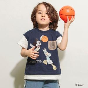 【SALE】【Disney/ディズニー】スポーツグラフィック重ね着風半袖Tシャツ 男の子 子供服 子ども服 ベビー キッズ ジュニア
