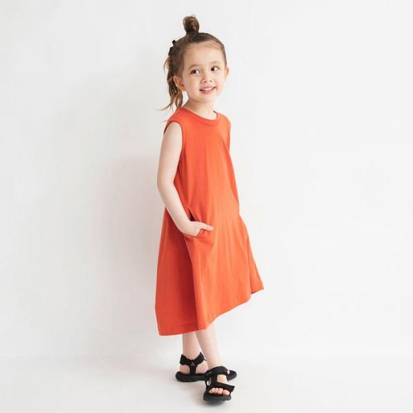 【プチプラ】バックデザインワンピース 子供服 キッズ ジュニア 女の子 ガール ワンピース ワンピ ...