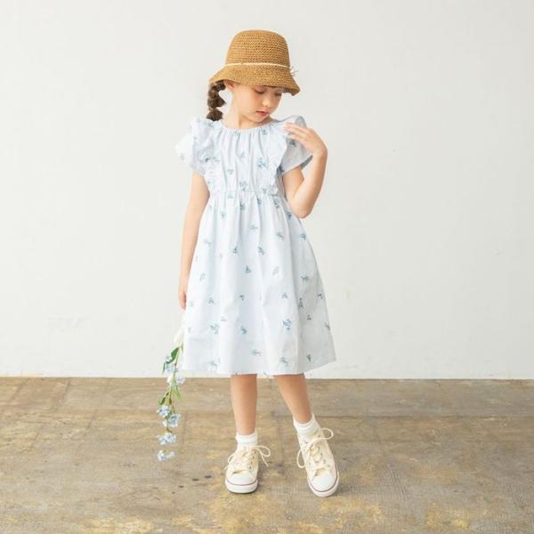 【おそろい】花刺しゅうワンピース