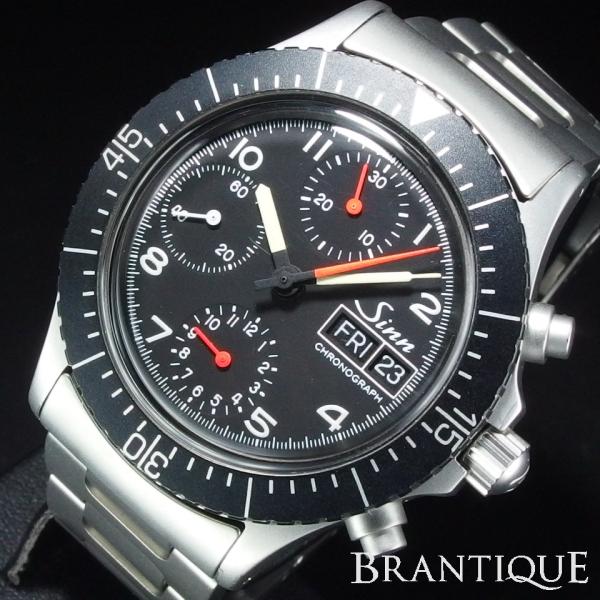 ◆美品◆ ジン Sinn 256.P SS 自動巻き 回転ベゼル クロノグラフ デイデイト 純正ブレ...