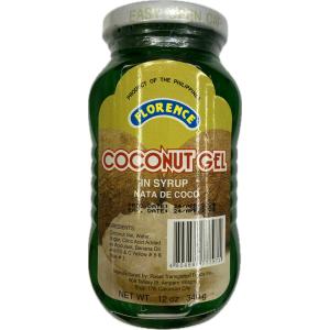 FLORENCE COCONUT GEL IN SYRUP NATA DE COCO (Green) Philippines ナタデココの糖蜜付け フィリピン産 340g