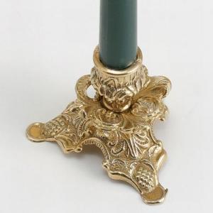 1灯ピッコロ 燭台 キャンドルスタンド キャンドルホルダー クリスマス 真鍮製品金色 ブラス イタリア製アンティーク調雑貨｜brass-alivio