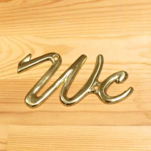 【送料無料】WCトイレットルームプレート 　真鍮製品金色 ブラス イタリア製アンティーク調雑貨｜brass-alivio