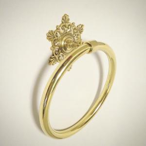 タオルハンガースノーリング　真鍮製品金色 ブラス イタリア製アンティーク調雑貨