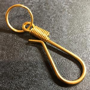 真鍮　キーフック　キーホルダー　ダブルリング付き　アクセサリー　シンプル｜brass-old-light