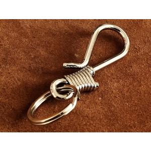 ベルトフック キーホルダー ダブル リング 真鍮 ゴールド キーリング