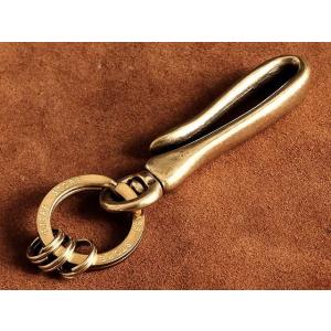 真鍮 ツリバリ回転フック キーホルダー シルバー（リング3個）かぎ針