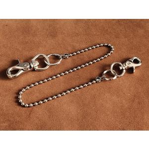 ロング 45cm 真鍮 ボールウォレットチェーン（ツリバリフック仕様 4mm