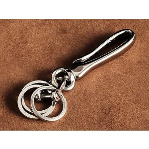 真鍮製 コイル付き 釣り針フック キーリング キーホルダー シルバー