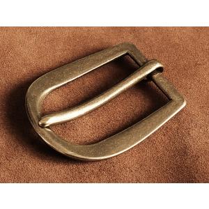 真鍮製 レザーベルト用バックル（スクエア）ベルト幅35mm：ブラス