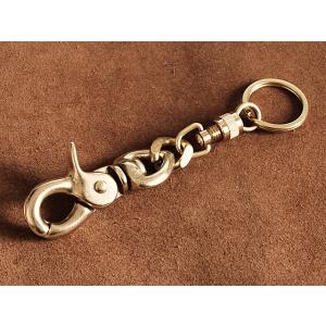 喜平 ステンレスチェーン＋勾玉カラビナ キーホルダー（Mサイズ