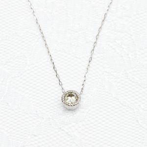 ネックレス PT900 イエローダイヤ 0.326ct ネックレス プラチナ 1粒 ミル打ち 人気 ジュエリー レディース ギフト 20代 30代 40代 スライドチェーン｜brava-jewelry