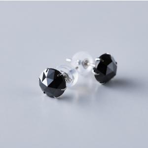 ブラックダイヤモンド 2.0ct スタッドピアス Pt900 プラチナ 一粒 人気 レディース メンズ ジュエリー ギフト 贈り物 オシャレ 綺麗 6本爪 大粒 20代 30代 40代｜brava-jewelry