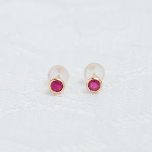 ピアス K10YG ルビー レディース イエローゴールド 人気 18金 ギフト