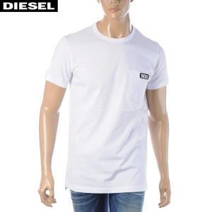 ディーゼル DIESEL クルーネックTシャツ 半袖 メンズ T-WORKY-SLITS 00SGTS-0PATI ホワイト