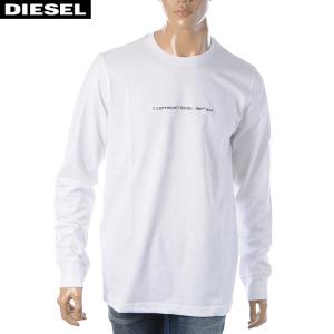 ディーゼル DIESEL クルーネックTシャツ 長袖 ロンT メンズ T-JUST-LS-X93 A00417-0CATM ホワイト