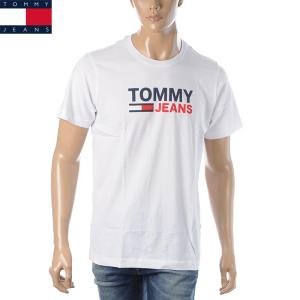 トミージーンズ TOMMY JEANS Tシャツ 半袖 クルーネック メンズ DM0DM10214 ホワイト｜bravas