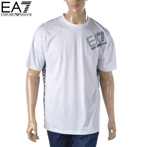 エンポリオアルマーニ EA7 EMPORIO ARMANI クルーネックTシャツ 半袖 メンズ ブラ...