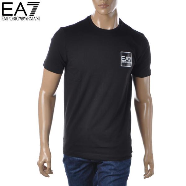 エンポリオアルマーニ EA7 EMPORIO ARMANI クルーネックTシャツ 半袖 メンズ ブラ...