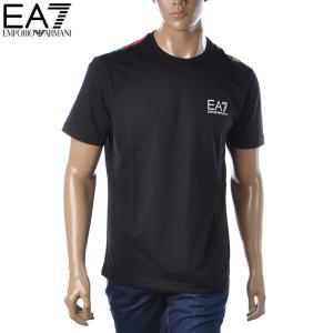 エンポリオアルマーニ EA7 EMPORIO ARMANI クルーネックTシャツ 半袖 メンズ ブランド 3LPT65 PJ7CZ ブラック｜bravas