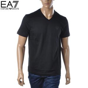 エンポリオアルマーニ EA7 EMPORIO ARMANI VネックTシャツ 半袖 メンズ ブランド 8NPT13 PJNQZ ブラック｜bravas