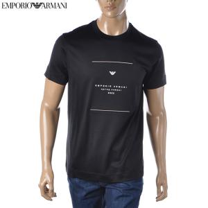 エンポリオアルマーニ EMPORIO ARMANI クルーネックTシャツ 半袖 メンズ ブランド 3L1TFE 1JUVZ ブラック｜bravas