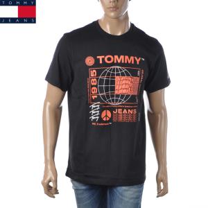 トミージーンズ TOMMY JEANS クルーネックTシャツ 半袖 メンズ ブランド DM0DM12392 ブラック｜bravas