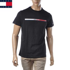 トミージーンズ TOMMY JEANS クルーネックTシャツ 半袖 メンズ ブランド DM0DM13509 ブラック｜bravas