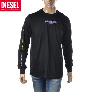 ディーゼル DIESEL Tシャツ 長袖 メンズ ブランド ロンＴ T-JUST-LS-E4 A06636-0GRAM ブラック