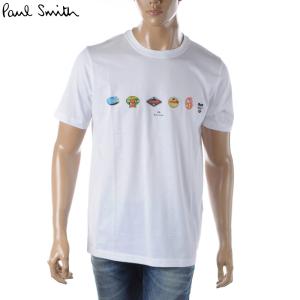ポールスミス PAUL SMITH Tシャツ メンズ ブランド クルーネック 半袖 M2R 011R KP3795 ホワイト｜bravas