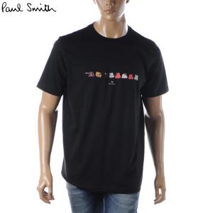 ポールスミス PAUL SMITH Tシャツ メンズ ブランド クルーネック 半袖 M2R 011R KP3796 ブラック｜bravas