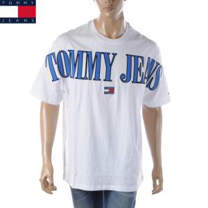 トミージーンズ TOMMY JEANS Tシャツ メンズ ブランド クルーネック 半袖 DM0DM15665 ホワイト｜bravas