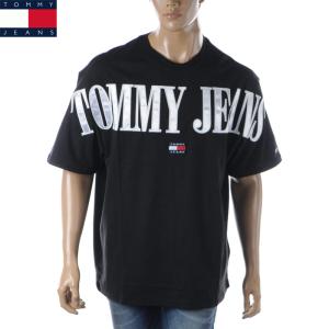 トミージーンズ TOMMY JEANS Tシャツ メンズ ブランド クルーネック 半袖 DM0DM15665 ブラック｜bravas