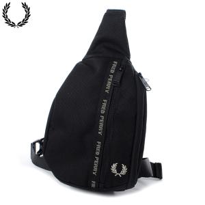 フレッドペリー FRED PERRY ボディバッグ ブランド スリングバッグ L7294 FP TAPED SLING BAG ブラック 2024春夏新作｜bravas