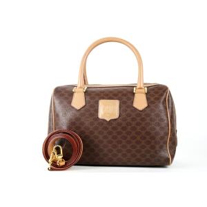 【極美品✨】CELINE Cマカダム ミニボストンバッグ 馬車金具 レザー CELINE（セリーヌ） マカダム ミニボストンバッグ ハンドバッグ