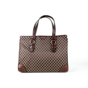 美品 セリーヌ マカダム ブラゾン柄 ミニ トートバッグ ハンドバッグ CELINE（セリーヌ） 極 美品 ヴィンテージ マカダム ブラゾン ロゴ 柄